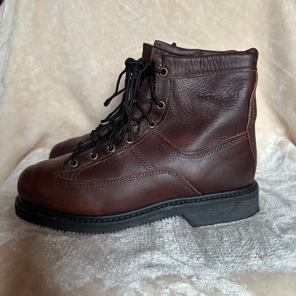 Iron Age Steel Toe EH  Brown Leather Work Boots Made in USA Men's Size 7.5 - Picture 9 of 16